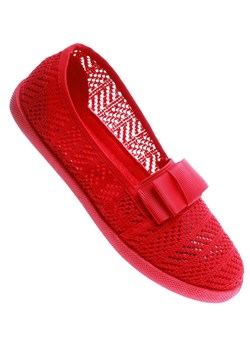 Ażurowe dziewczęce tenisówki Czerwone  /B1-2 13656 T8/ ze sklepu Pantofelek24.pl w kategorii Trampki dziecięce - zdjęcie 181225695