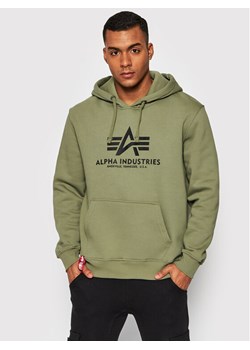 Alpha Industries Bluza Basic 178312 Zielony Regular Fit ze sklepu MODIVO w kategorii Bluzy męskie - zdjęcie 181226429