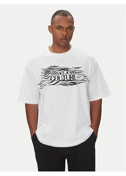 Versace Jeans Couture T-Shirt 78GAH6L1 Biały Regular Fit ze sklepu MODIVO w kategorii T-shirty męskie - zdjęcie 181226536