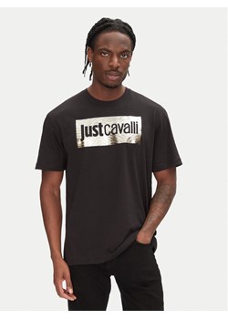 Just Cavalli T-Shirt 78OAHT15 Czarny Regular Fit ze sklepu MODIVO w kategorii T-shirty męskie - zdjęcie 181226779