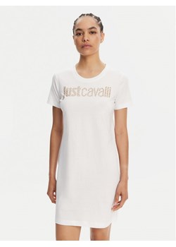 Just Cavalli Sukienka codzienna 78PAOE15 Biały Regular Fit ze sklepu MODIVO w kategorii Sukienki - zdjęcie 181226797