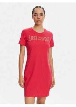 Just Cavalli Sukienka codzienna 78PAOE15 Różowy Regular Fit ze sklepu MODIVO w kategorii Sukienki - zdjęcie 181226949