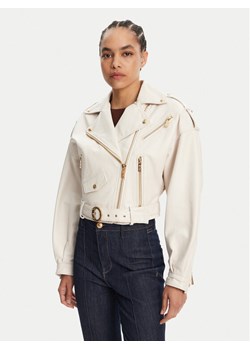 Just Cavalli Kurtka skórzana 78PAVP05 Biały Loose Fit ze sklepu MODIVO w kategorii Kurtki damskie - zdjęcie 181227116