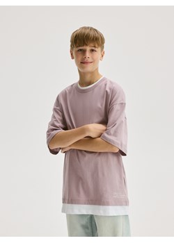 Reserved - Bawełniany t-shirt z nadrukiem - lawendowy ze sklepu Reserved w kategorii T-shirty chłopięce - zdjęcie 181230027