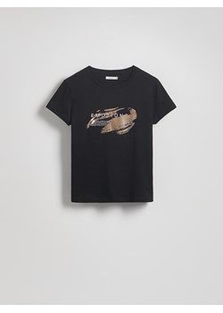 Reserved - T-shirt z nadrukiem - czarny ze sklepu Reserved w kategorii Bluzki damskie - zdjęcie 181230189