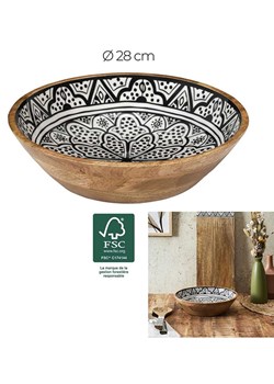 Ethnical Life Miska w kolorze brązowo-biało-czarnym - Ø 28 cm ze sklepu Limango Polska w kategorii Naczynia - zdjęcie 181232869
