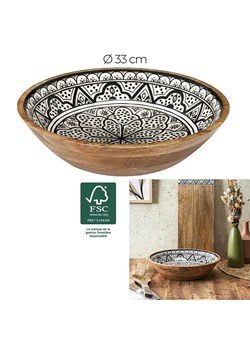 Ethnical Life Miska w kolorze brązowo-biało-czarnym - Ø 33 cm ze sklepu Limango Polska w kategorii Naczynia - zdjęcie 181232875
