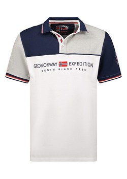 Geographical Norway Koszulka polo &quot;Kondo&quot; w kolorze jasnoszaro-biało-granatowym ze sklepu Limango Polska w kategorii T-shirty chłopięce - zdjęcie 181233209