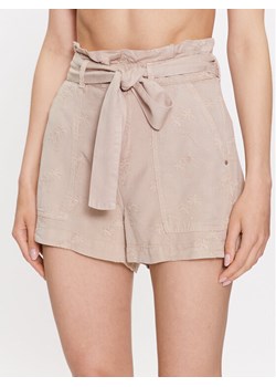 Guess Szorty materiałowe Janna W3GD0L WDP87 Beżowy Loose Fit ze sklepu MODIVO w kategorii Szorty - zdjęcie 181233586