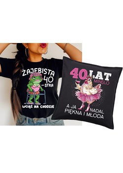 Zestaw prezentowy na 40 urodziny , koszulka na 40 oraz poduszka z nadrukiem ze sklepu Time For Fashion w kategorii Bluzki damskie - zdjęcie 181235418