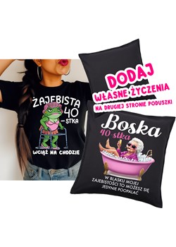 Zestaw prezentowy na 40 urodziny , koszulka na 40 oraz poduszka z życzeniami na drugiej stronie ze sklepu Time For Fashion w kategorii Bluzki damskie - zdjęcie 181235426