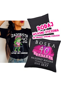 Zestaw prezentowy na 40 urodziny , koszulka na 40 oraz poduszka z życzeniami na drugiej stronie ze sklepu Time For Fashion w kategorii Bluzki damskie - zdjęcie 181235427