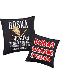 PODUSZKA na 40 urodziny z życzeniami na 40 urodziny dla blondynki ze sklepu Time For Fashion w kategorii Poduszki dekoracyjne - zdjęcie 181235429