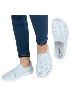 BAREFOOT Damskie minimalistyczne ażurowe wsuwane 1308POL błękitne ze sklepu butyolivier w kategorii Półbuty damskie - zdjęcie 181235555