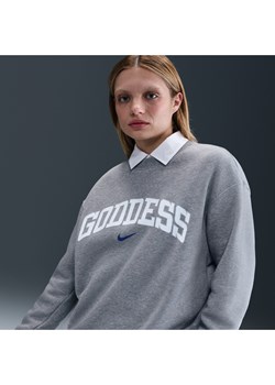 Damska bluza dresowa z półokrągłym dekoltem o kroju oversize Nike Sportswear Phoenix Fleece - Szary ze sklepu Nike poland w kategorii Bluzy damskie - zdjęcie 181235758