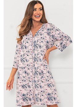 Podomka damska z rękawem 3/4 Lacenta, Kolor różowy-wzór, Rozmiar M, Italian Fashion ze sklepu Intymna w kategorii Szlafroki damskie - zdjęcie 181236667