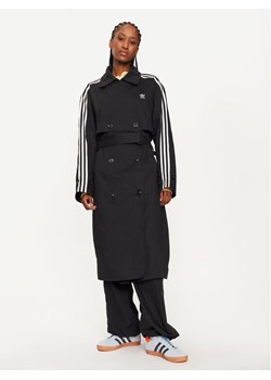 adidas Trencz adicolor IZ0381 Czarny Loose Fit ze sklepu MODIVO w kategorii Płaszcze damskie - zdjęcie 181238259