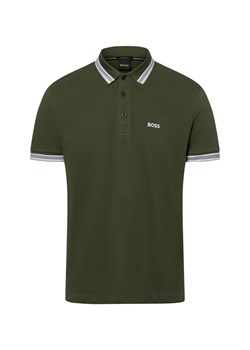BOSS Green Męska koszulka polo - Paddy Mężczyźni Bawełna oliwkowy jednolity ze sklepu vangraaf w kategorii T-shirty męskie - zdjęcie 181239936