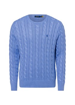Polo Ralph Lauren Męski sweter Mężczyźni Bawełna jasnoniebieski jednolity ze sklepu vangraaf w kategorii Swetry męskie - zdjęcie 181239945