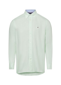 Tommy Hilfiger Męska koszula casual z zawartością lnu Mężczyźni Regular Fit Bawełna miętowy jednolity ze sklepu vangraaf w kategorii Koszule męskie - zdjęcie 181239947