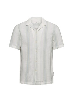 Tom Tailor Denim Męska koszulka rekreacyjna z krótkim rękawem Mężczyźni Comfort Fit Bawełna biały w paski ze sklepu vangraaf w kategorii Koszule męskie - zdjęcie 181239979