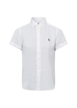 Polo Ralph Lauren Lniana bluzka damska z krótkim rękawem Kobiety len biały jednolity ze sklepu vangraaf w kategorii Bluzki damskie - zdjęcie 181239995