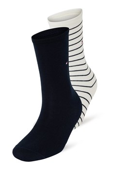 Tommy Hilfiger Skarpety pakowane po 2 szt. Kobiety Bawełna biały w paski ze sklepu vangraaf w kategorii Skarpetki damskie - zdjęcie 181240005