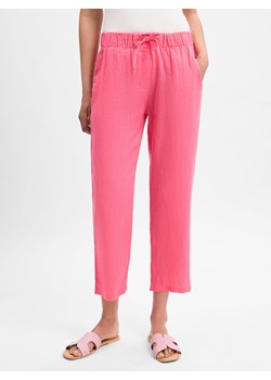 Marie Lund Lniane spodnie Kobiety len wyrazisty róż jednolity ze sklepu vangraaf w kategorii Spodnie damskie - zdjęcie 181240048