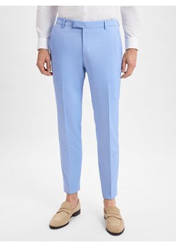 JOOP! Męskie spodnie garniturowe z zawartością wełny - Blayr Mężczyźni Slim Fit jasnoniebieski marmurkowy ze sklepu vangraaf w kategorii Spodnie męskie - zdjęcie 181240105