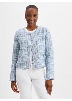 Marie Lund Damska kurtka pudełkowa - Vivien Kobiety jasnoniebieski wypukły wzór tkaniny ze sklepu vangraaf w kategorii Marynarki damskie - zdjęcie 181240267