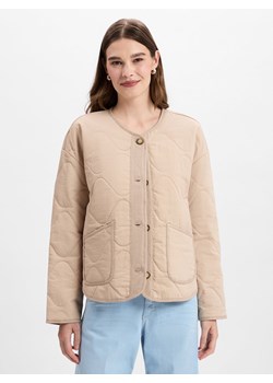 Marie Lund Pikowana kurtka damska Kobiety beżowy jednolity ze sklepu vangraaf w kategorii Marynarki damskie - zdjęcie 181240275