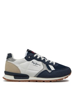 Sneakersy Pepe Jeans Brit Young B PBS40003 Granatowy ze sklepu eobuwie.pl w kategorii Buty sportowe dziecięce - zdjęcie 181245378