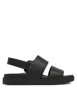Sandały Calvin Klein Flat Adj Sandal Eyelet HW0HW02488 Czarny ze sklepu eobuwie.pl w kategorii Sandały damskie - zdjęcie 181246855