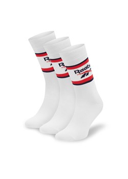 Zestaw 3 par wysokich skarpet unisex Reebok R0369-SS24 (3-pack) Biały ze sklepu eobuwie.pl w kategorii Skarpetki męskie - zdjęcie 181250078