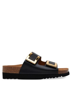 Klapki Scholl Mules Black Monterey 2 Straps Ad F305841004 1004 Czarny ze sklepu eobuwie.pl w kategorii Klapki damskie - zdjęcie 181250276