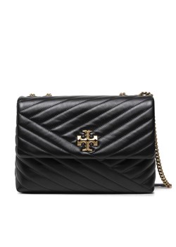 Torebka Tory Burch Kira Chevron Convertible Shoulder Bag 90446 Czarny ze sklepu eobuwie.pl w kategorii Kopertówki - zdjęcie 181251176