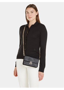 Torebka Tommy Hilfiger Pushlock Leather Small Crossover AW0AW15227 Czarny ze sklepu eobuwie.pl w kategorii Listonoszki - zdjęcie 181252999