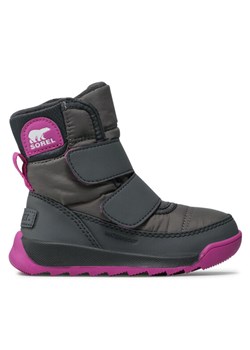 Śniegowce Sorel Childrens Whitney II Strap Wp NC3919 Szary ze sklepu eobuwie.pl w kategorii Buty zimowe dziecięce - zdjęcie 181253718