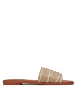 Klapki Tommy Hilfiger Webbing Mule FW0FW08421 Beżowy ze sklepu eobuwie.pl w kategorii Klapki damskie - zdjęcie 181254189