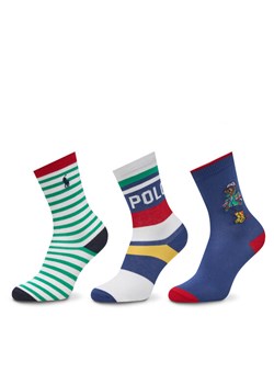 Zestaw 3 par wysokich skarpet dziecięcych Polo Ralph Lauren 444969088001 Kolorowy ze sklepu eobuwie.pl w kategorii Skarpetki dziecięce - zdjęcie 181254637