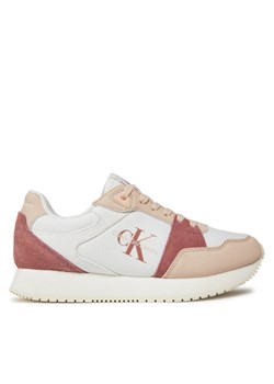 Sneakersy Calvin Klein Jeans Runner Low Lace Mix Ml Btw YW0YW01436 Biały ze sklepu eobuwie.pl w kategorii Buty sportowe damskie - zdjęcie 181254795