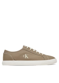 Tenisówki Calvin Klein Jeans Ess Vulc Low Mg Canvas YM0YM01209 Beżowy ze sklepu eobuwie.pl w kategorii Trampki męskie - zdjęcie 181255129