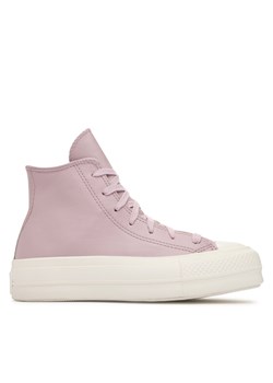 Trampki Converse Chuck Taylor All Star Lift Platform Leather A07130C Fioletowy - id: 0000303260910 - marki Converse - 181257276 Trampki Converse Chuck Taylor All Star Lift Platform Leather A07130C Fioletowy ze sklepu eobuwie.pl w kategorii Trampki damskie - zdjęcie 181257276