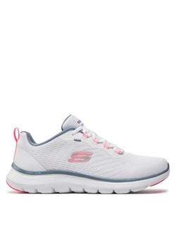Sneakersy Skechers Flex Appeal 5.0- 150201/WPKB Biały ze sklepu eobuwie.pl w kategorii Buty sportowe damskie - zdjęcie 181257768