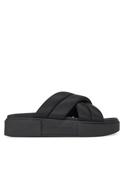 Klapki Tommy Jeans Tjw Flatform Sandal EN0EN02775 Czarny ze sklepu eobuwie.pl w kategorii Klapki damskie - zdjęcie 181258697