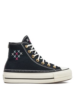 Trampki Converse Chuck Taylor All Star Lift Crafted Stitching Platform Hi A08731C Czarny ze sklepu eobuwie.pl w kategorii Trampki damskie - zdjęcie 181259286