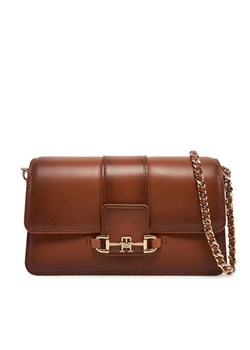 Torebka Tommy Hilfiger Heritage Leather Crossover Burn AW0AW17398 Brązowy ze sklepu eobuwie.pl w kategorii Kopertówki - zdjęcie 181260429