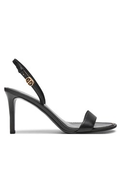Sandały Tory Burch Double T Buckle 160240 Czarny ze sklepu eobuwie.pl w kategorii Sandały damskie - zdjęcie 181261846
