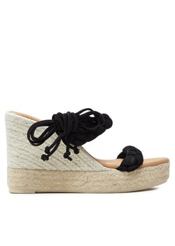 Espadryle Manebi Hamptons Two Braided Bands Wedge Espadrilles K 1.0 WE Czarny ze sklepu eobuwie.pl w kategorii Espadryle damskie - zdjęcie 181263766