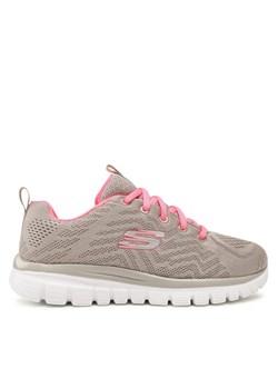Sneakersy Skechers Get Connected 12615/GYCL Szary ze sklepu eobuwie.pl w kategorii Buty sportowe damskie - zdjęcie 181265345